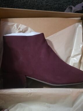 gentle souls Burgundy Suede Ankle Booties